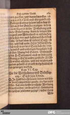 Das VI. Cap. Wie die Versuchung und Belustigung, Sünd seyn können.