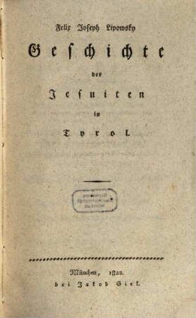 Geschichte der Jesuiten in Tyrol