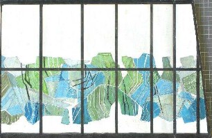 Entwurf 'Triangel'-Fenster, blau-grün