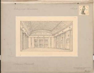 Kriegsakademie Schinkelwettbewerb 1911: Blick in die Denkmalhalls. Perspektivische Ansicht