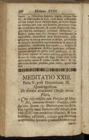 Meditatio XXIII. Feria V. post Dominicam III. Quadragesimæ. - Meditatio XXIV. Feria VI. post Dominicam III. Quadragesimæ.