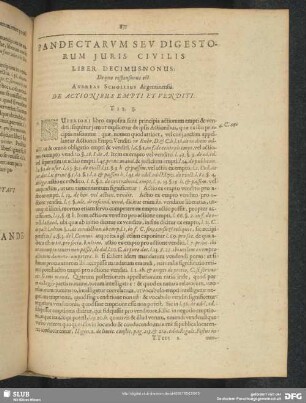 Liber Decimus-Nonus: De quo responsurus est Andreas Schollius Argentinensis. De Actionibus Empti Et Venditi