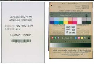 Entnazifizierung Heinrich Grossart , geb. 16.07.1893 (Gartenbaubetriebsinhaber)