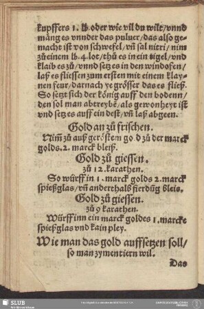 Wie man das Gold auffsetzen soll, so man zymentiern wil