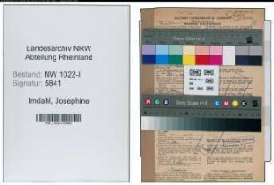 Entnazifizierung Josephine Imdahl , geb. 24.12.1903 (Verwaltungsangestellte)