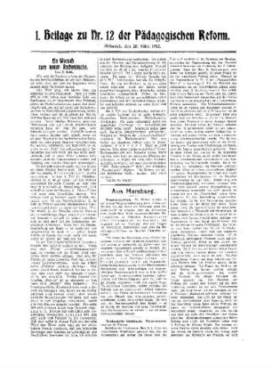 Ein Wunsch zum neuen Rechenbuche : 1. Beilage zu Nr. 12 der Pädagogischen Reform