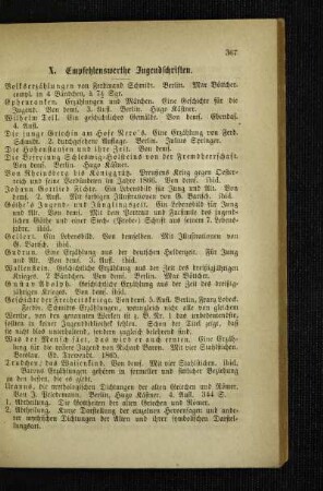 Empfehlenswerthe Jugendschriften