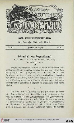 1: Lebenskraft oder Dogmatismus? : ein Wort der Selbstverteidigung