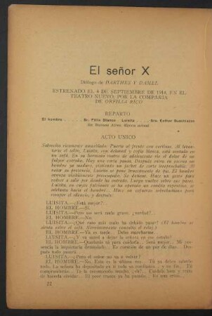 El señor X : Diálogo