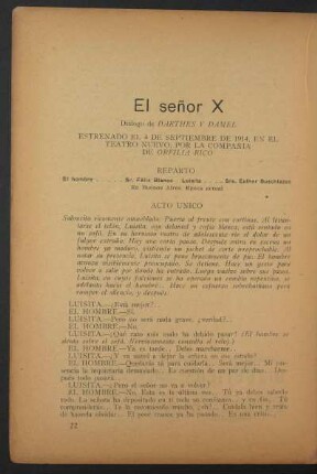 El señor X : Diálogo