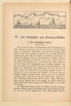 III. Zur Geschichte und Kulturgeschichte
