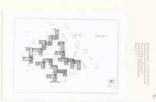 Ferien- und Wochendzentrum, Berlin-Wilhelmstadt (Diplomarbeit bei Willy Kreuer): Ferienhäuser, Ausschnitt, Grundriss Erdgeschoss 1:200