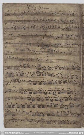 Concertos - Mus.2392-O-32 : vla d'amore, fl, ob d'amore, orch - E; TWV 53: E 1