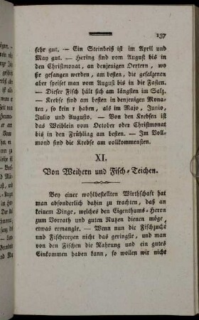 XI. Von Weihern und Fisch-Teichen.
