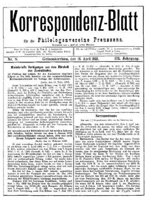 Ministerielle Verfügungen aus dem Märzheft des Zentralblattes