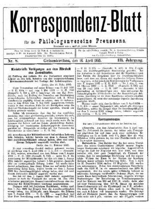 Ministerielle Verfügungen aus dem Märzheft des Zentralblattes