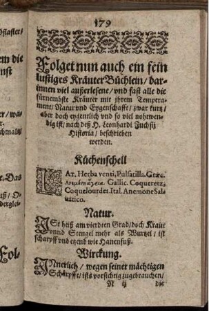 ... ein fein lustiges KräuterBüchlein ...