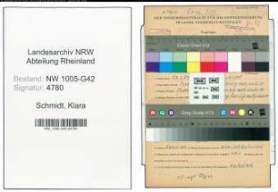 Entnazifizierung Klara Schmidt , geb. 27.03.1904 ()