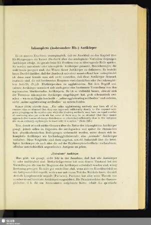 Inkomplette (insbesondere Rh-) Antikörper