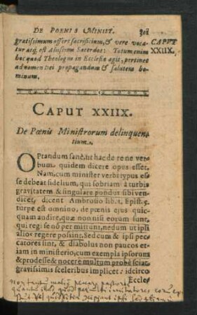 Caput XXIIX. De Poenis Ministrorum delinquentium.