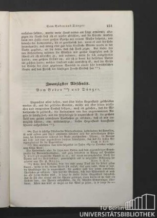 Zwanzigster Abschnitt. Vom Boden und Dünger.