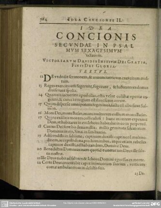 Idea Concionis Secundae In Psalmum Sexagesimum octavum