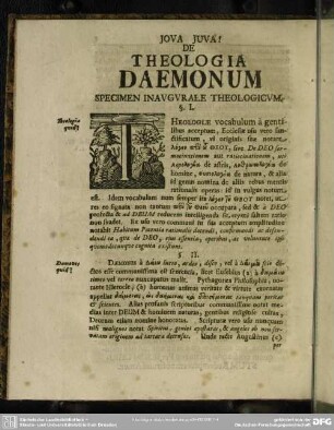 De Theologia Daemonum Specimen Inaugurale Theologicum