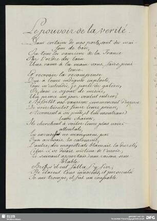 [Text 118:] Le pouvoir de la verité.