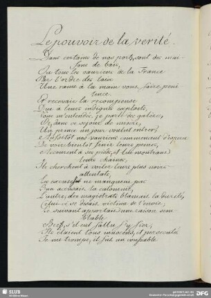 [Text 118:] Le pouvoir de la verité.