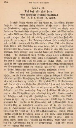 450-456 Auf daß alle eins seien! Eine liturgische Friedensbetrachtung