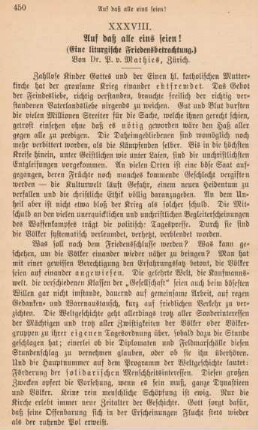 450-456 Auf daß alle eins seien! Eine liturgische Friedensbetrachtung