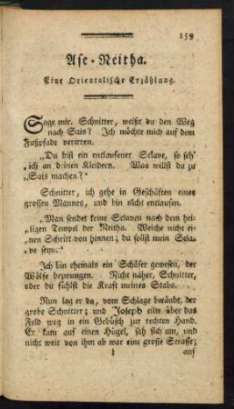 Ase-Reitha. Eine Orientalische Erzählung.
