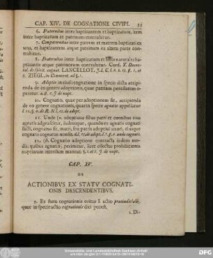 Cap. XV. De Actionibus Ex Statu Cognationis Descendentibus.