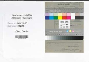 Entnazifizierung Gerda Obst, geb. 00.00.0000 (Verw.Angest.)