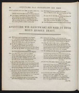 Aventuire Wie Danchwart Sin Maer Ze Hove Sinen Herren Braht