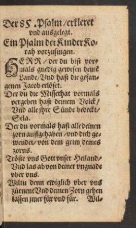 Der 85. Psalm/ erkleret und ausgelegt.