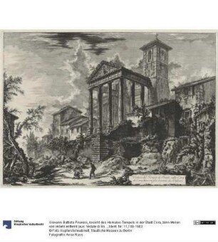 Ansicht des Herkules-Tempels in der Stadt Cora, zehn Meilen von Velletri entfernt (aus: Vedute di Roma)