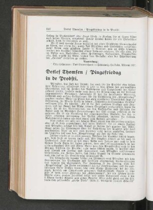 Detlef Thomsen / Pingsfriedag in de Probsti