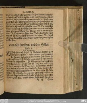 Vom fall Luciferi/ vnd der Hellen. Cap. 3.