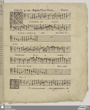 Missa I. 4 voc. super: Dixit Maria