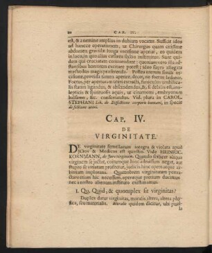 Cap. IV. De Virginitate