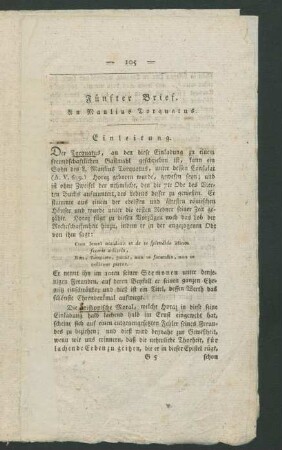 Fünfter Brief. An Manlius Torquatus.