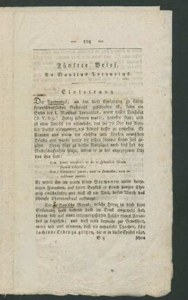 Fünfter Brief. An Manlius Torquatus.