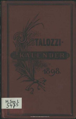 52.1898: Kalender des Sächsischen Pestalozzi-Vereins : auf das Jahr ..