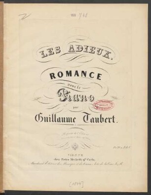 Les Adieux : Romance pour le Piano