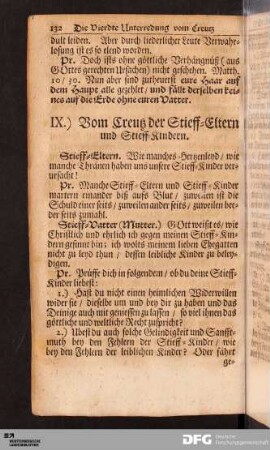 IX.) Vom Creutz der Stieff-Eltern und Stieff-Kindern.