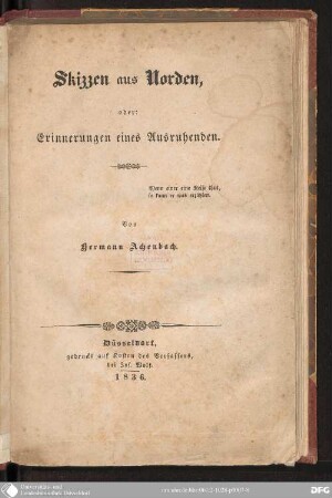 Skizzen aus Norden, oder: Erinnerungen eines Ausruhenden