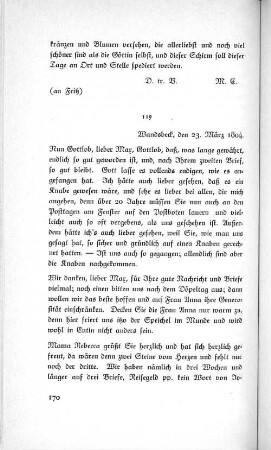 119 Wandsbeck, den 23. März 1804.