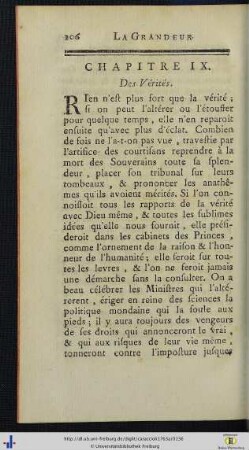 Chap. IX. Des Vérités.