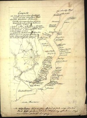 Vorzeichnung für die Darstellung des Kanals zwischen Konstantinopel und dem Schwarzen Meer